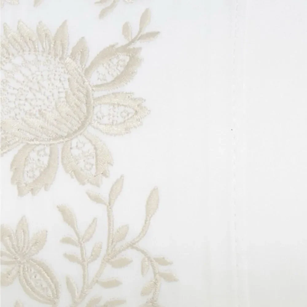 Ralph Lauren Eloise Embroidery Organic Cotton Duvet in Platinum Full/Queen NWT